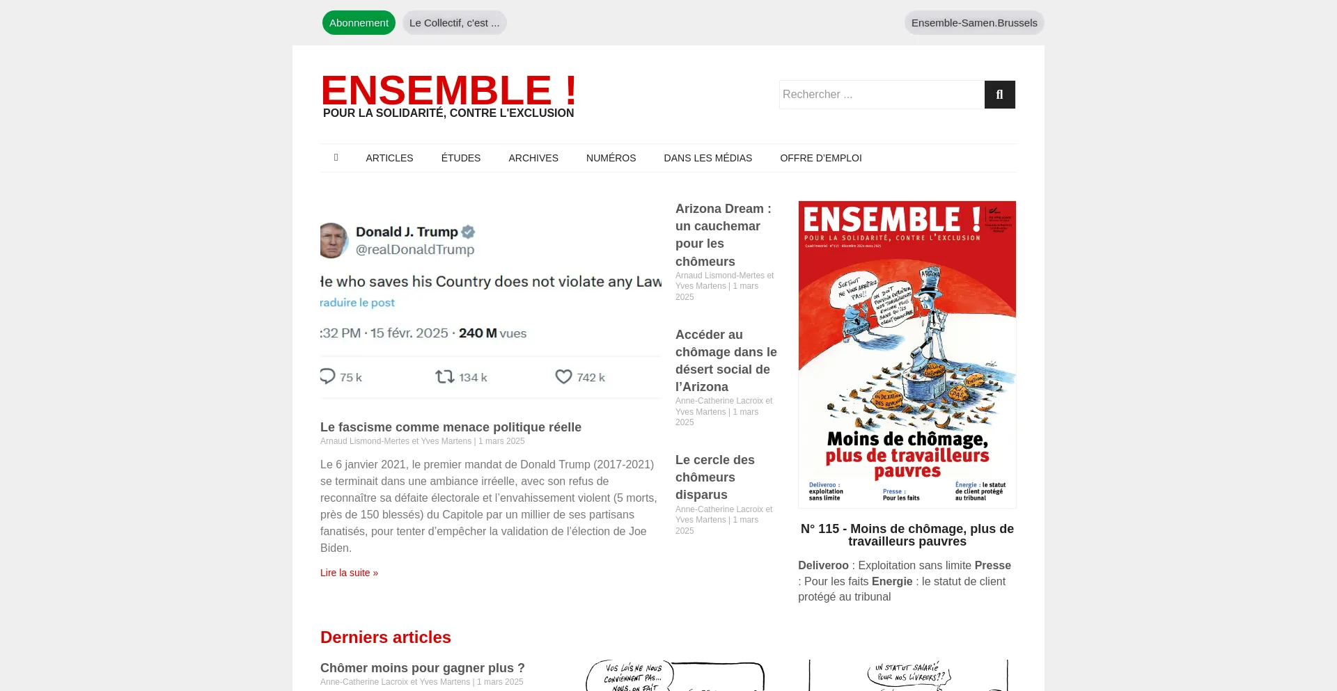 Website screenshot of Ensemble.be