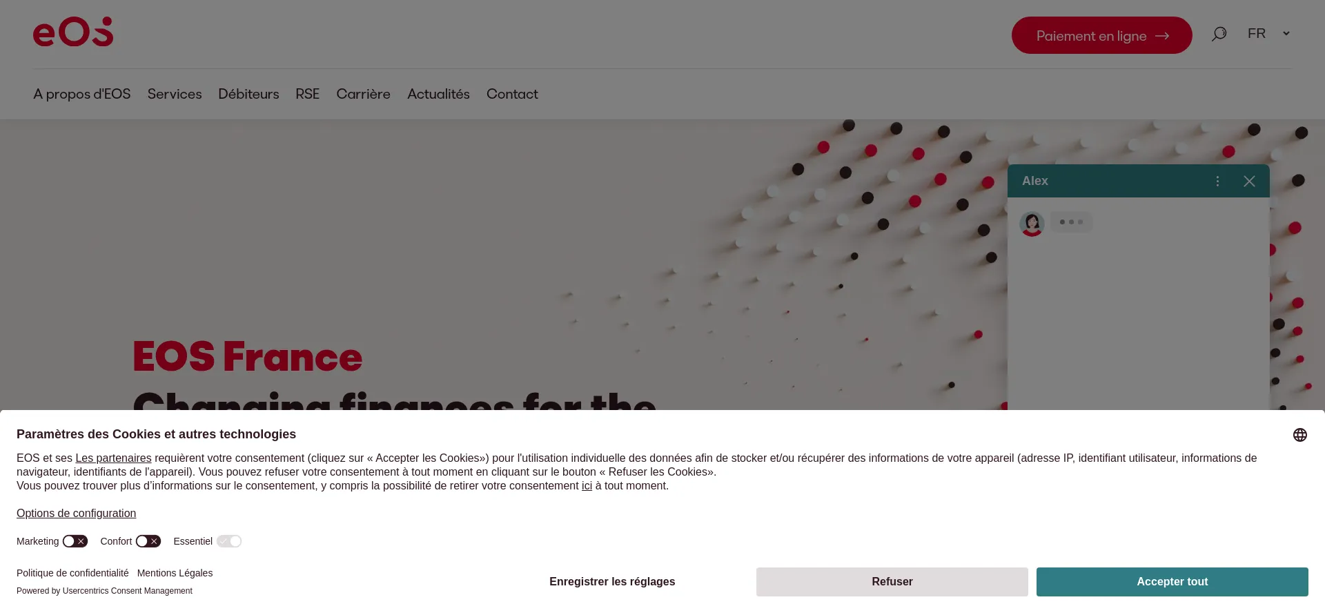 Website screenshot of Eos-france.com