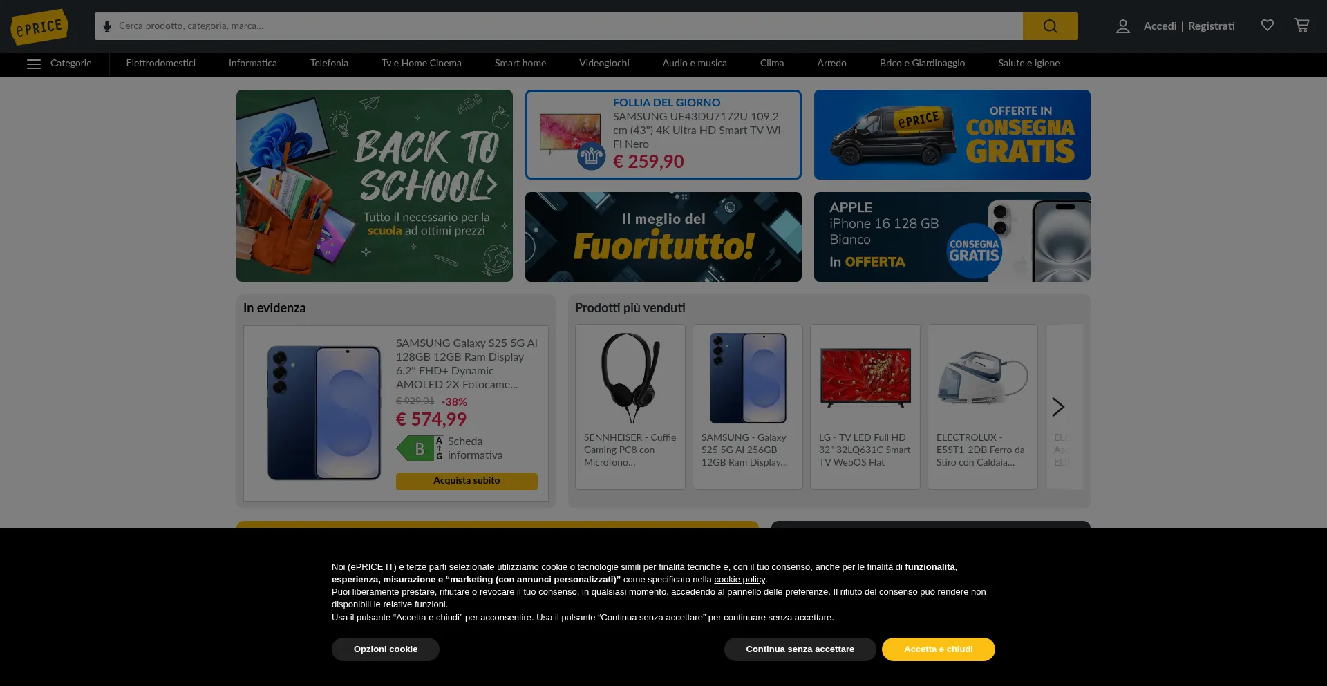 Website screenshot of Eplaza.it