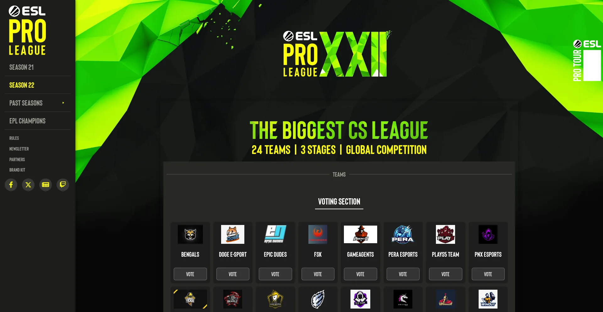 Website screenshot of Eplseason25.com