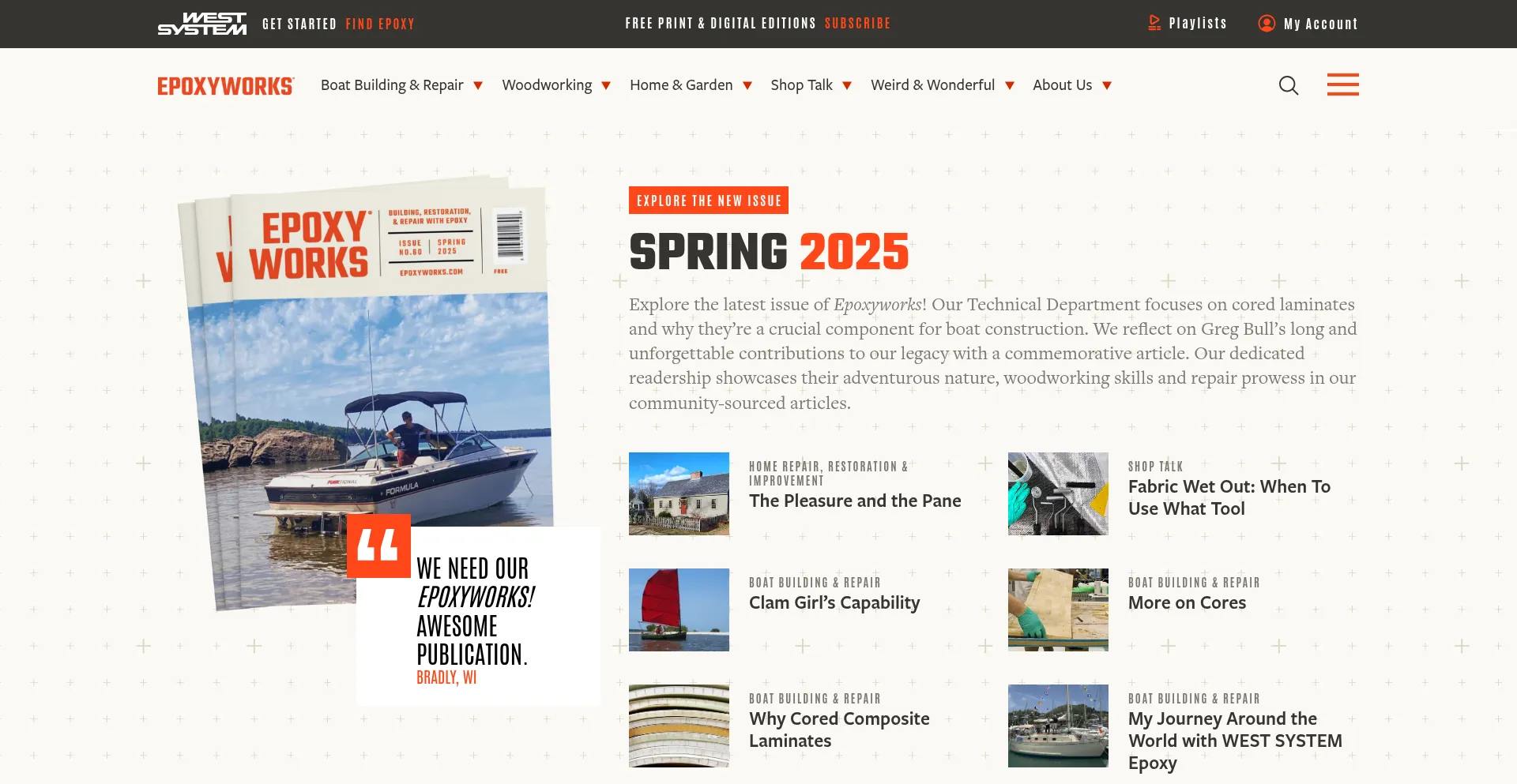 Website screenshot of Epoxyworks.com