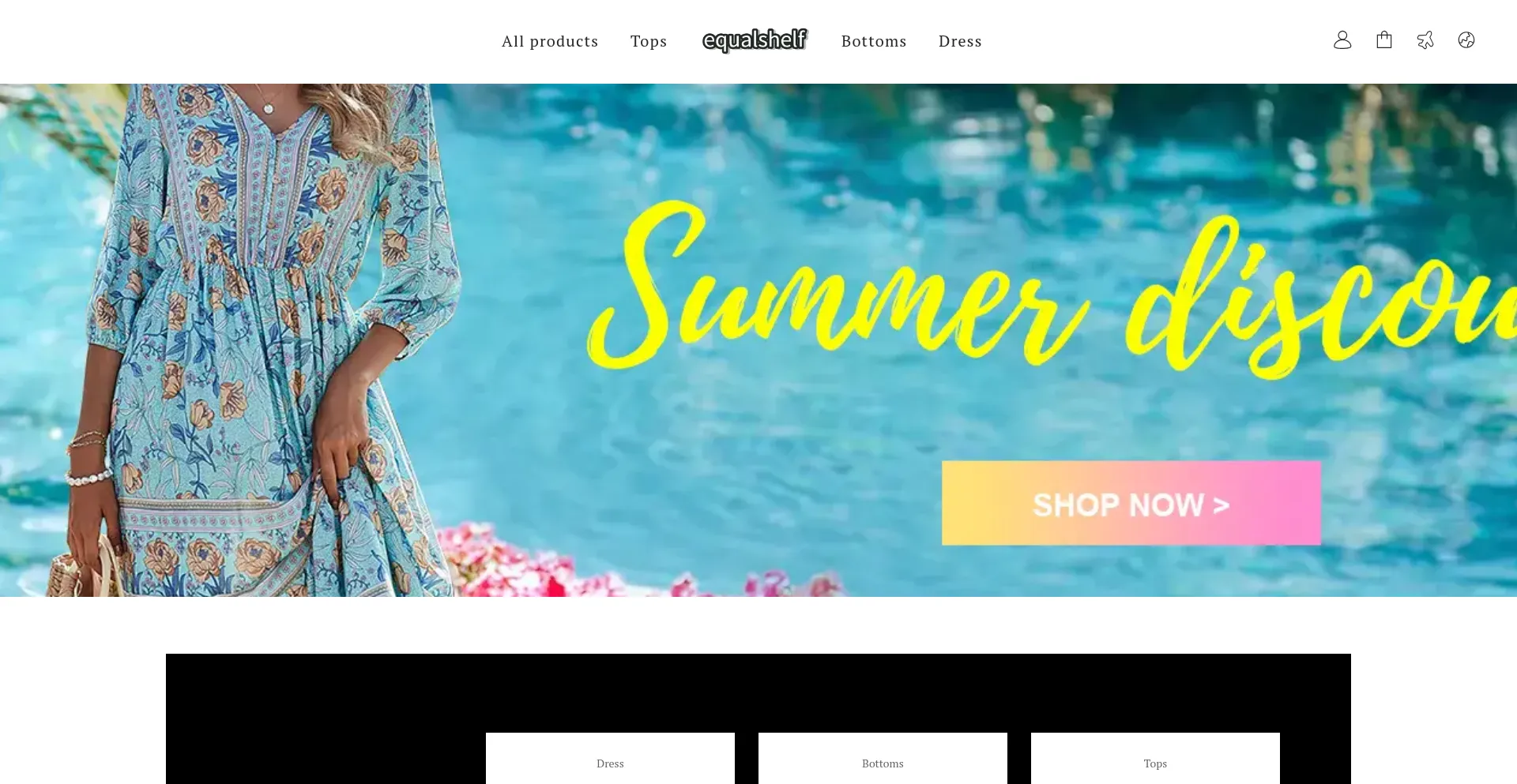 Website screenshot of Equalshelf.com