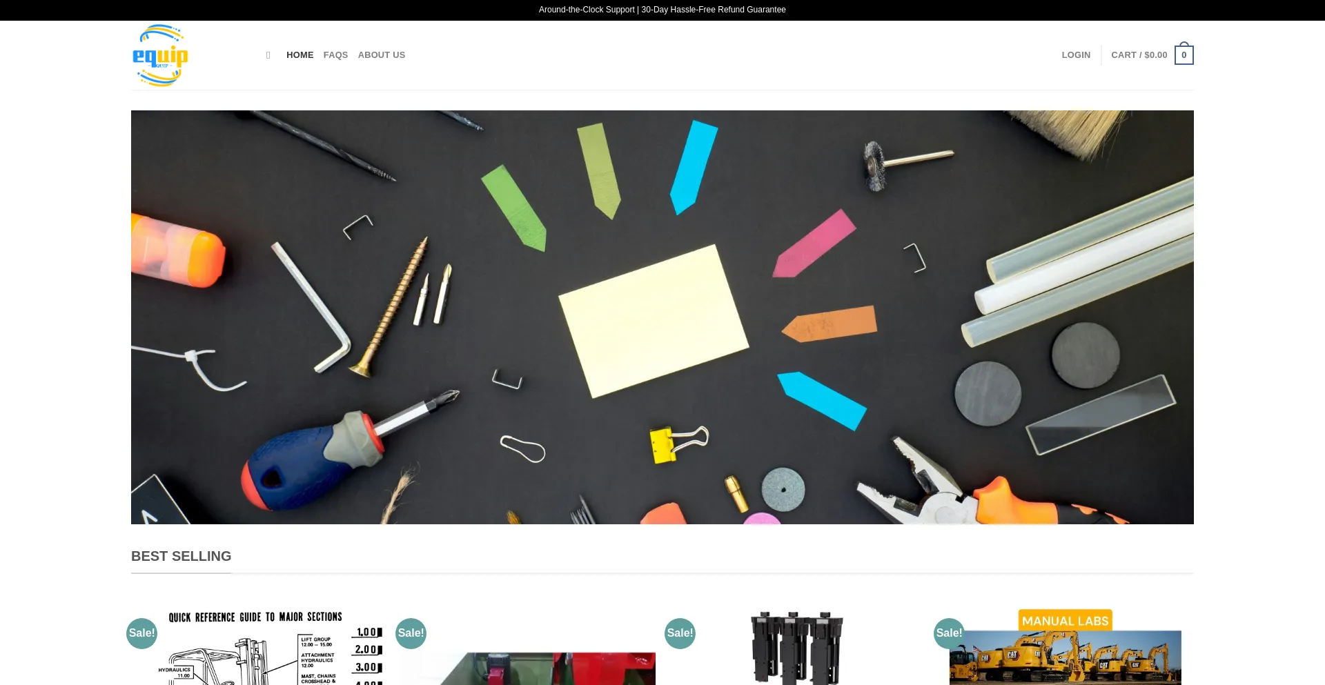 Website screenshot of Equipmastershop.com