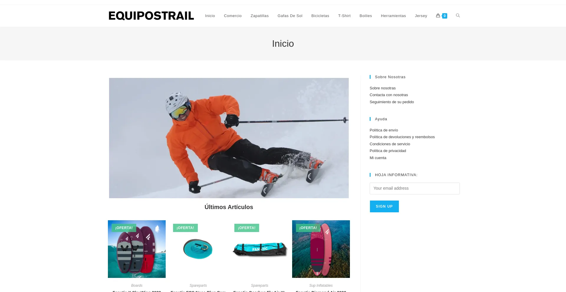 Website screenshot of Equipostrail.com