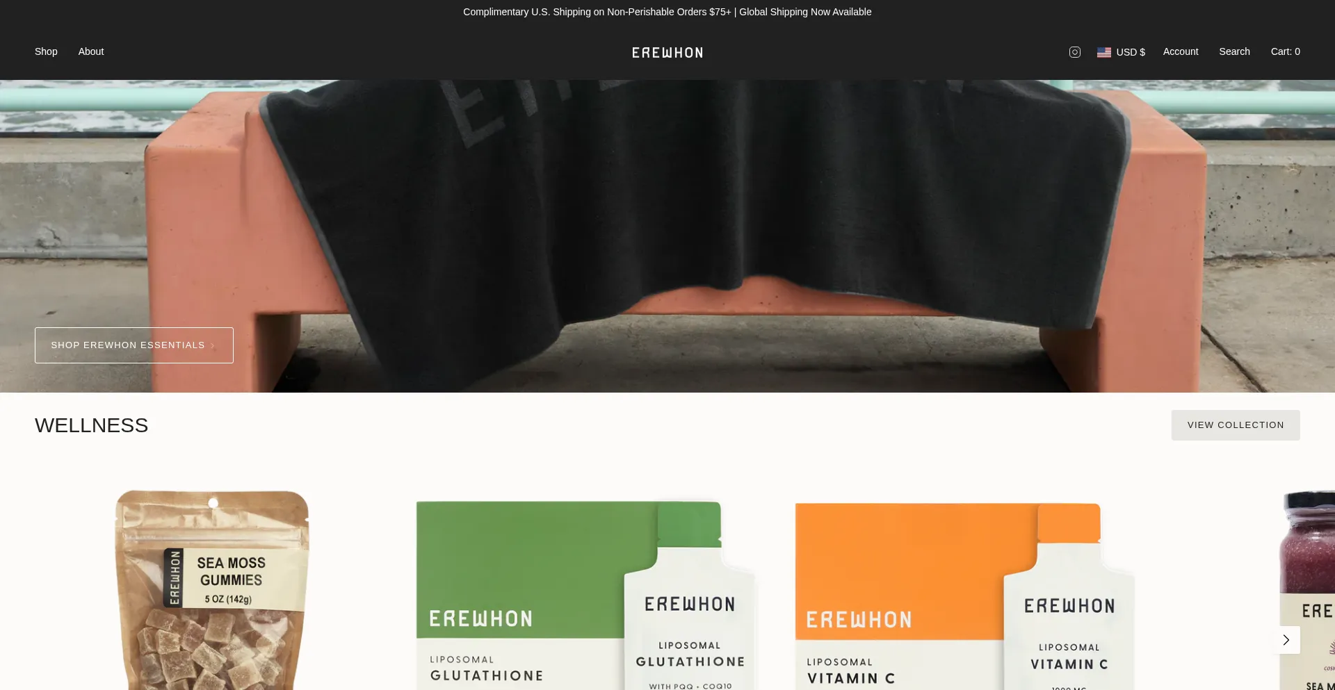 Erewhonmarket.com Screenshot