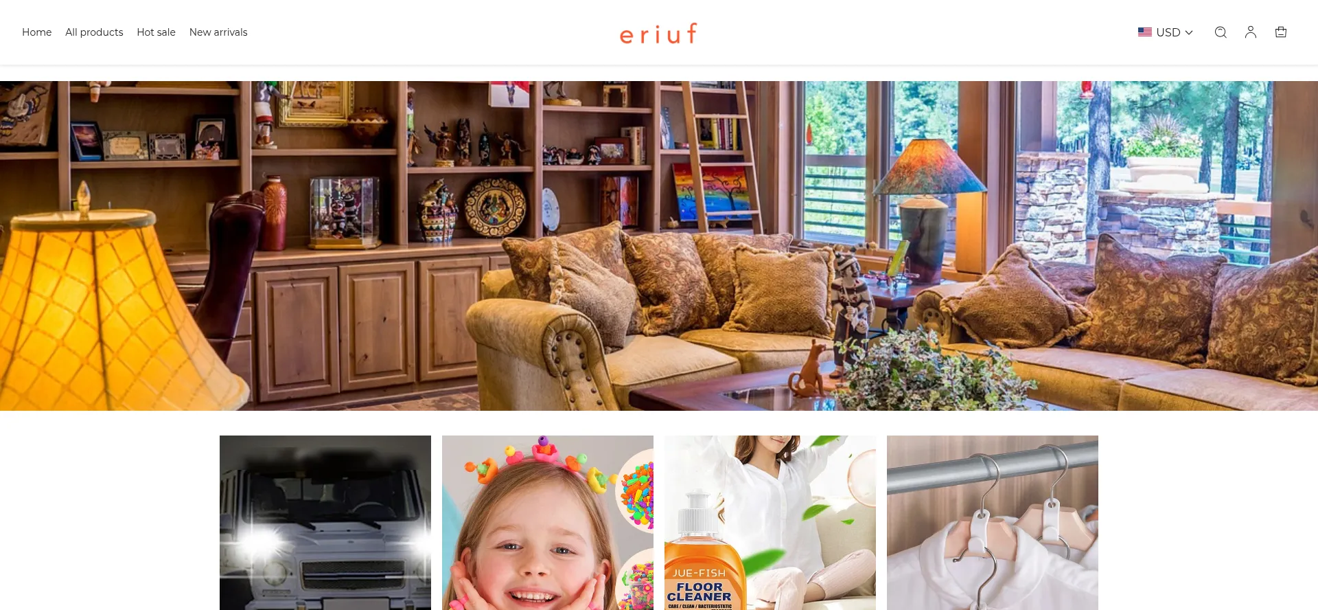 Website screenshot of Eriuf.com