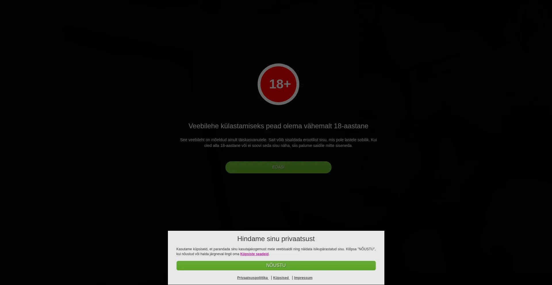 Website screenshot of Eroflirt.ee