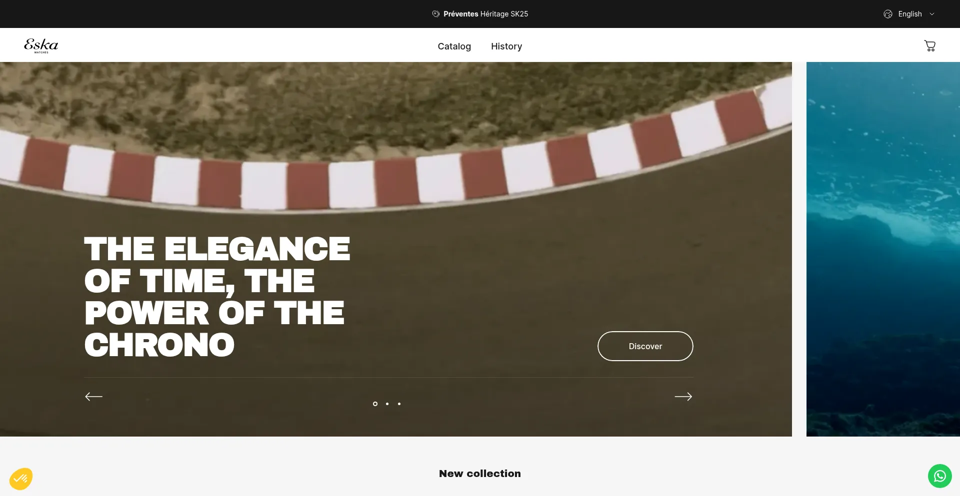 Website screenshot of Eska-watches.fr