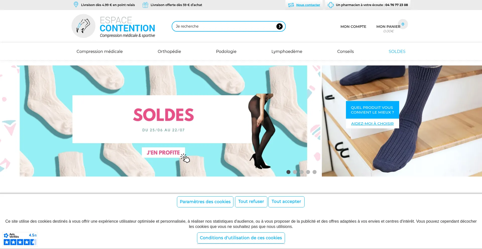 Website screenshot of Espace-contention.com