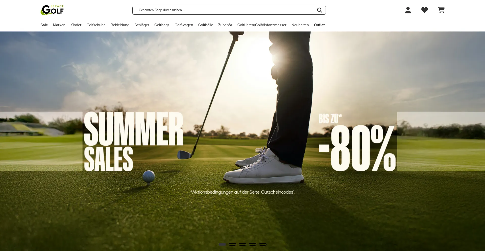 Website screenshot of Espace-golf.de