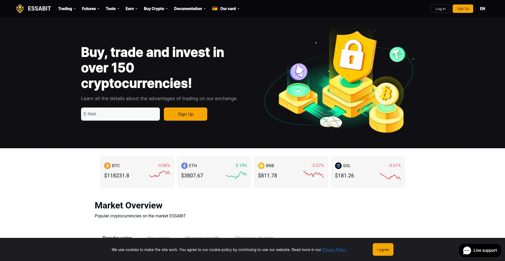 Website screenshot of Essabit.com