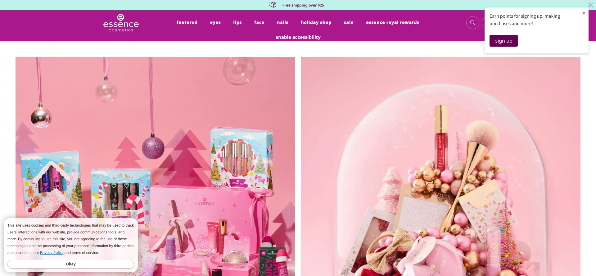 Website screenshot of Essence.eu