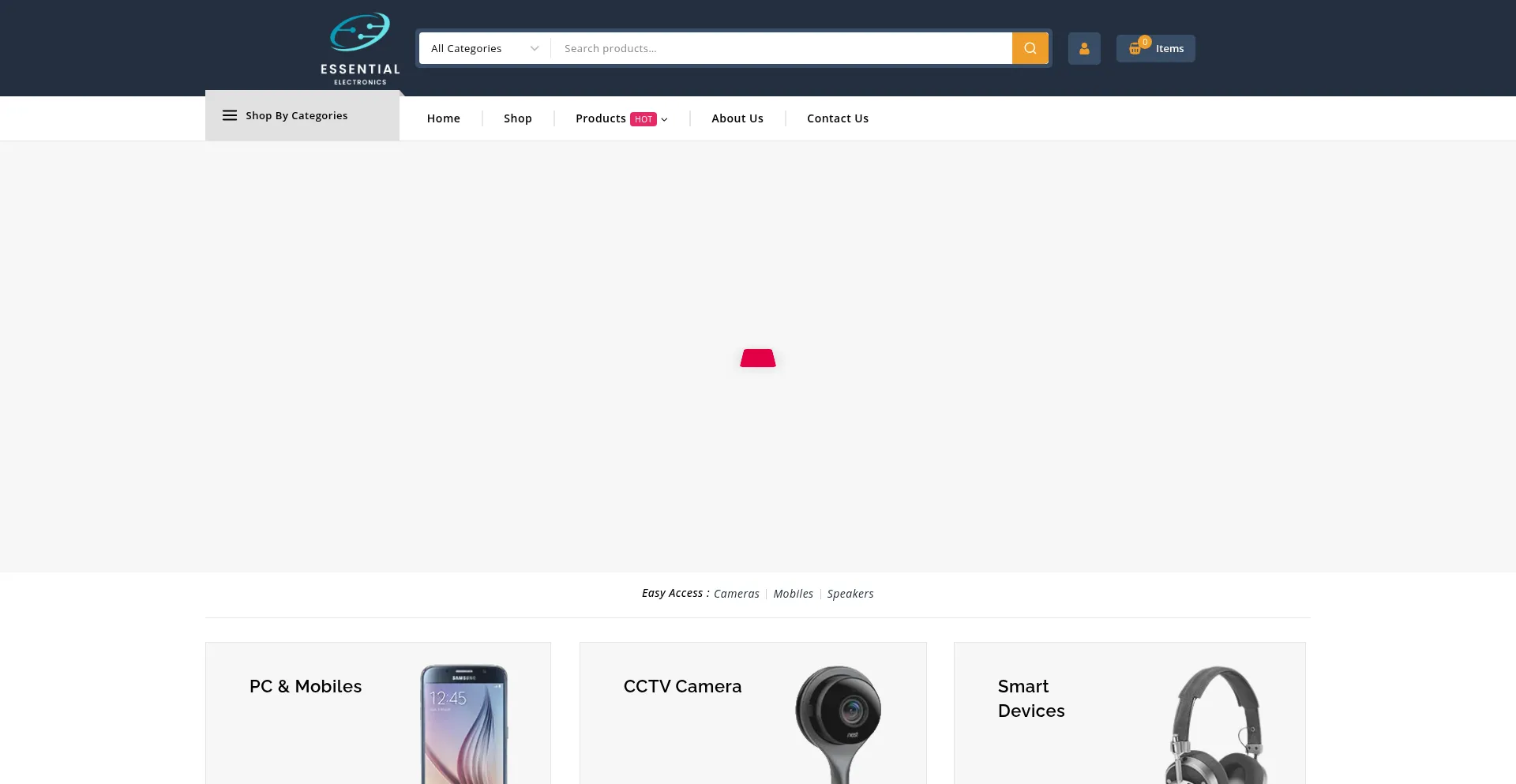Website screenshot of Essentialelectronics.shop