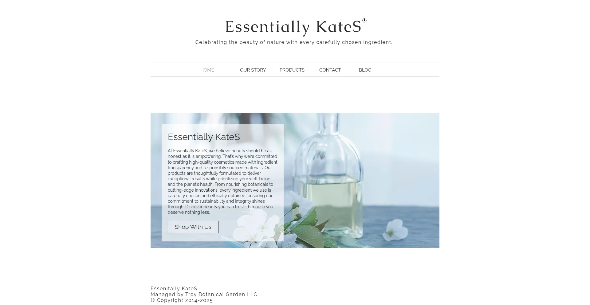 Website screenshot of Essentiallykates.com