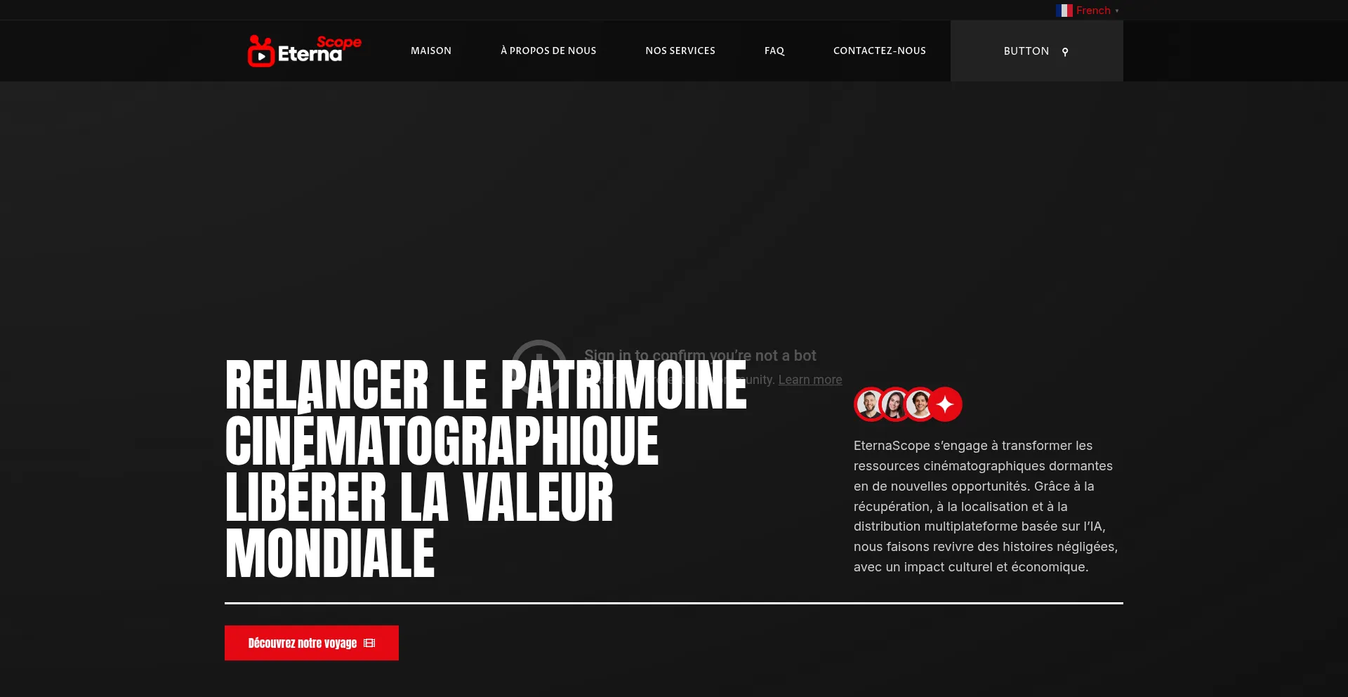 Website screenshot of Eternascope.com