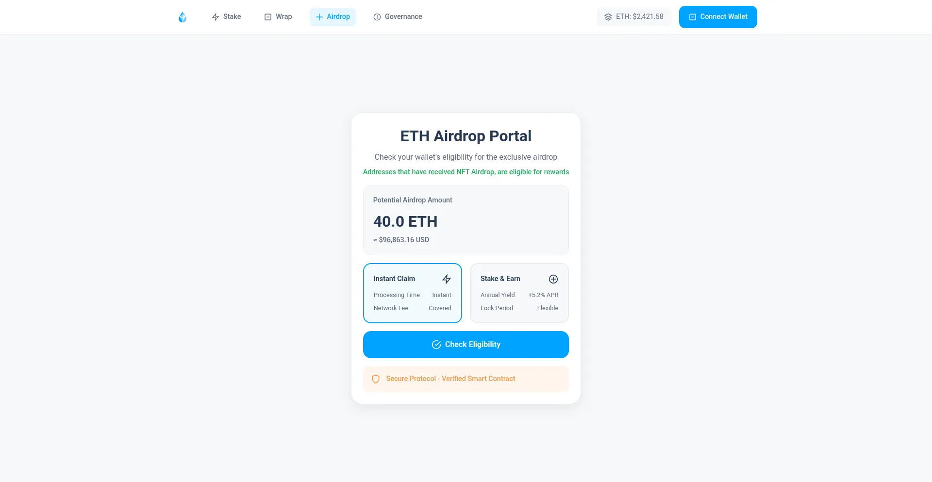 Website screenshot of Eth30.vip
