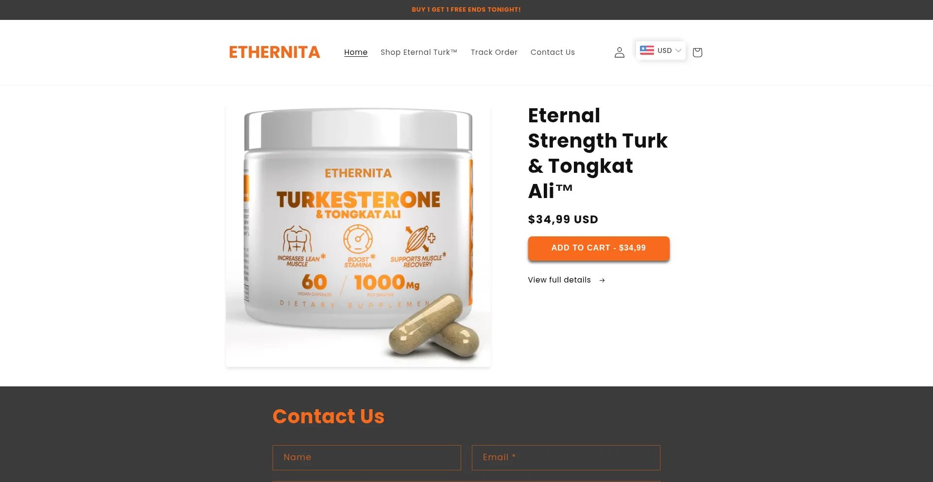 Website screenshot of Ethernita.com
