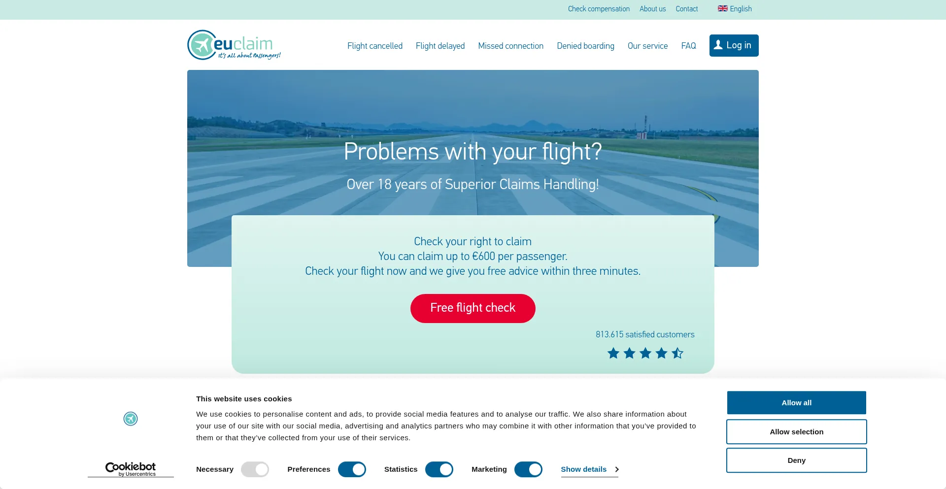 Website screenshot of Euclaim.com