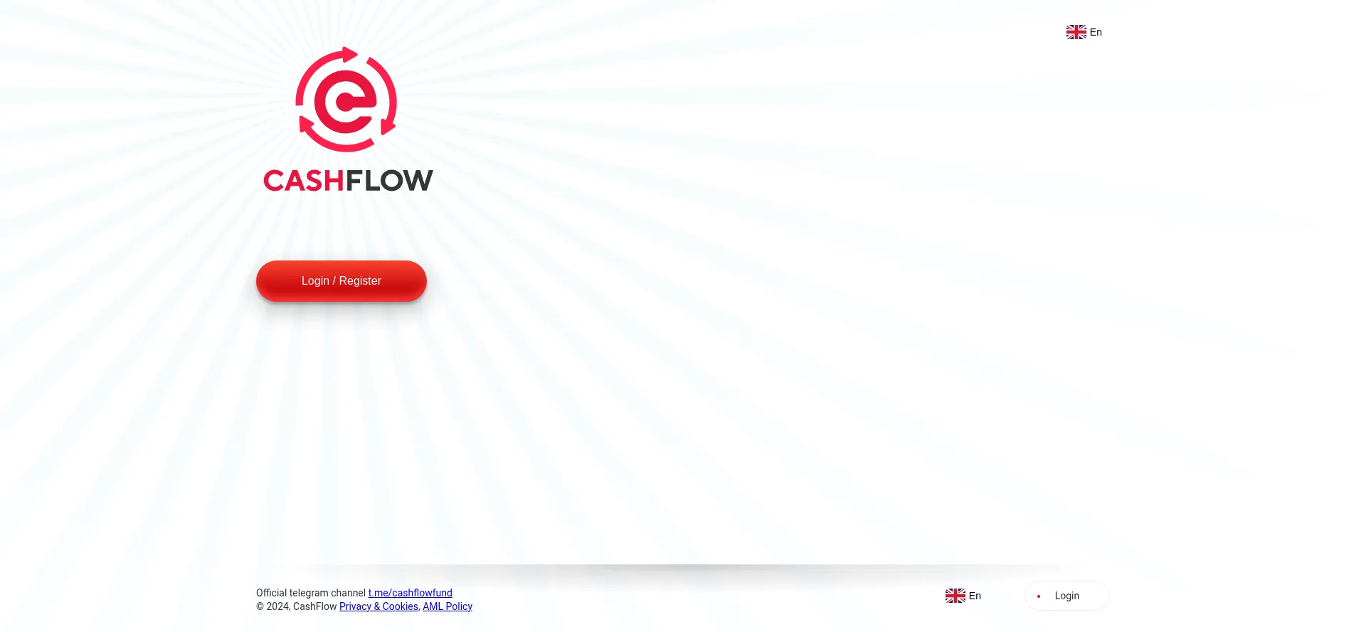 Website screenshot of Eur.cashflow.fund