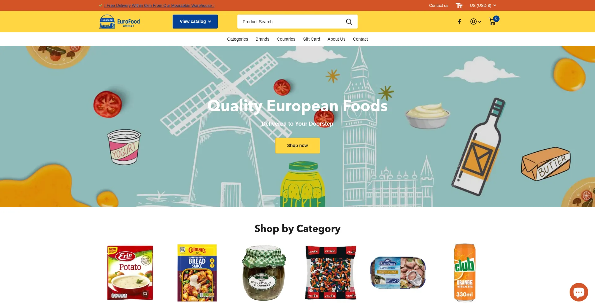 Website screenshot of Eurofood.com.au
