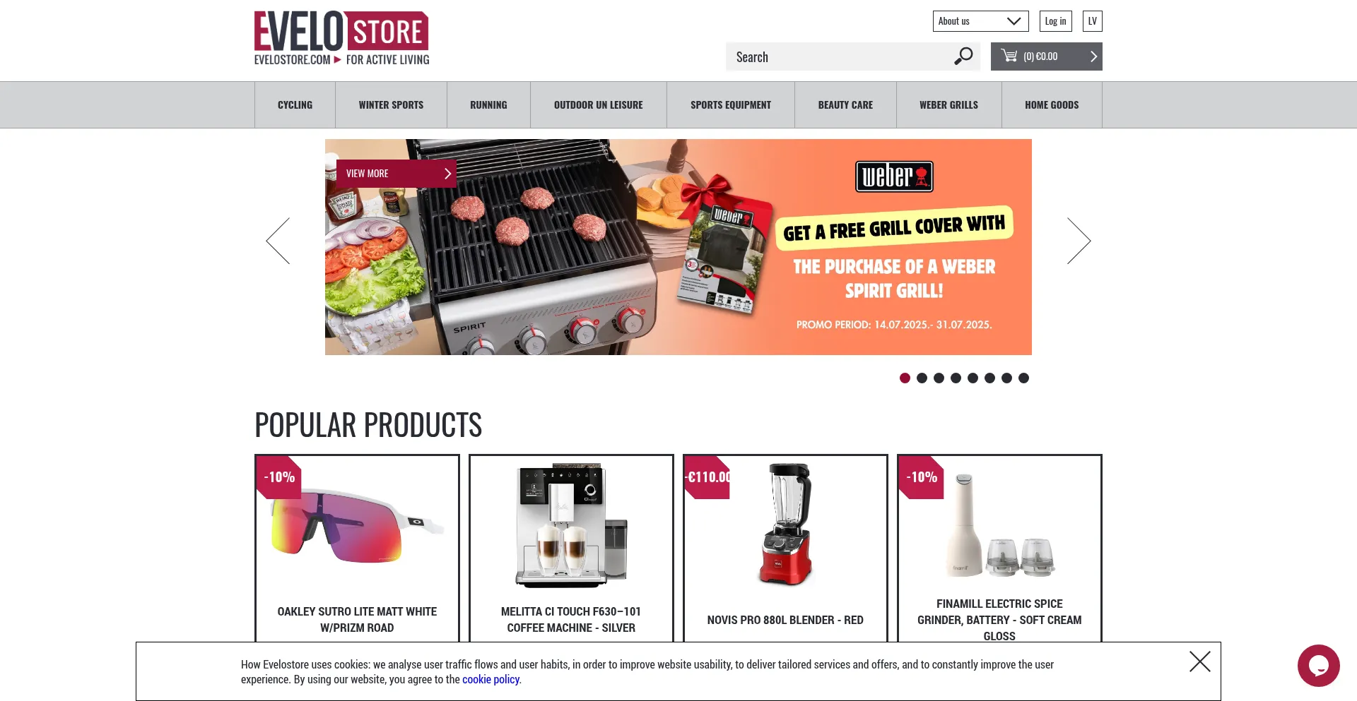 Website screenshot of Evelostore.com