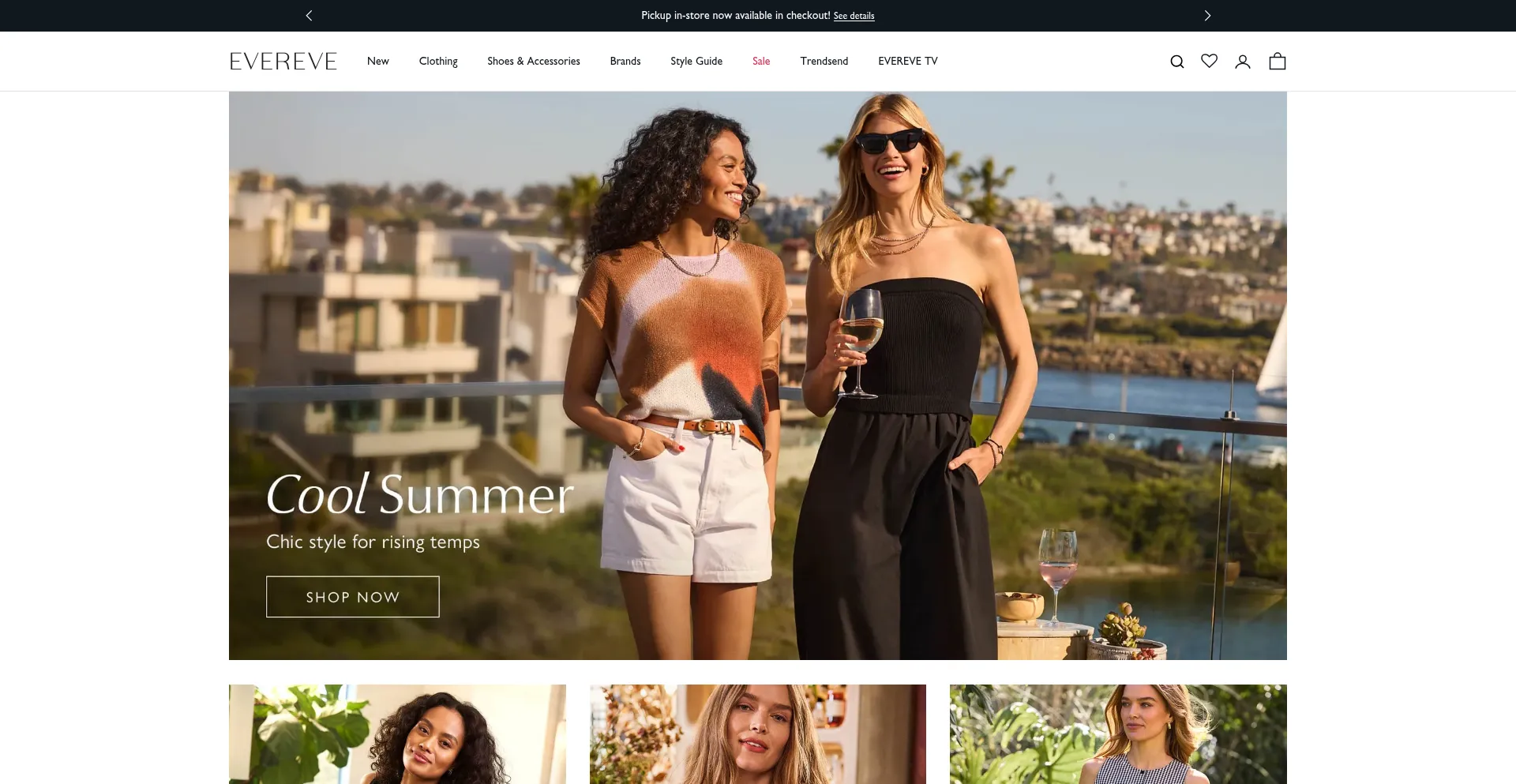 Website screenshot of Evereve.com