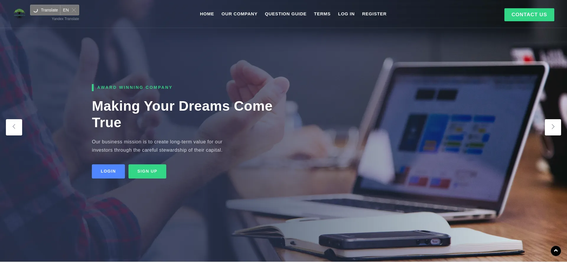 Website screenshot of Evergreenwealthsolution.ltd