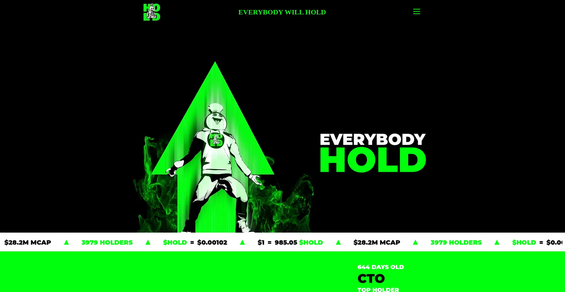 Website screenshot of Everybodyhold.com