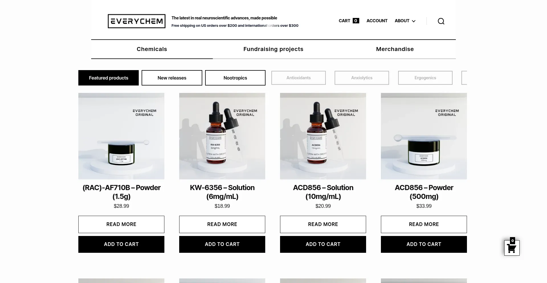 Website screenshot of Everychem.com