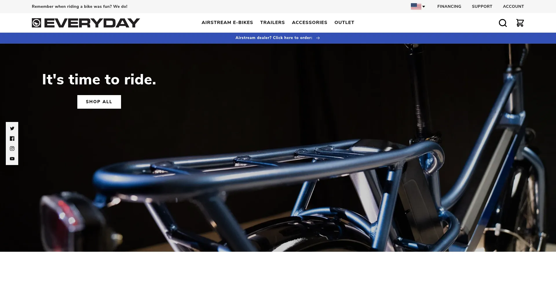 Website screenshot of Everydaybicycles.com
