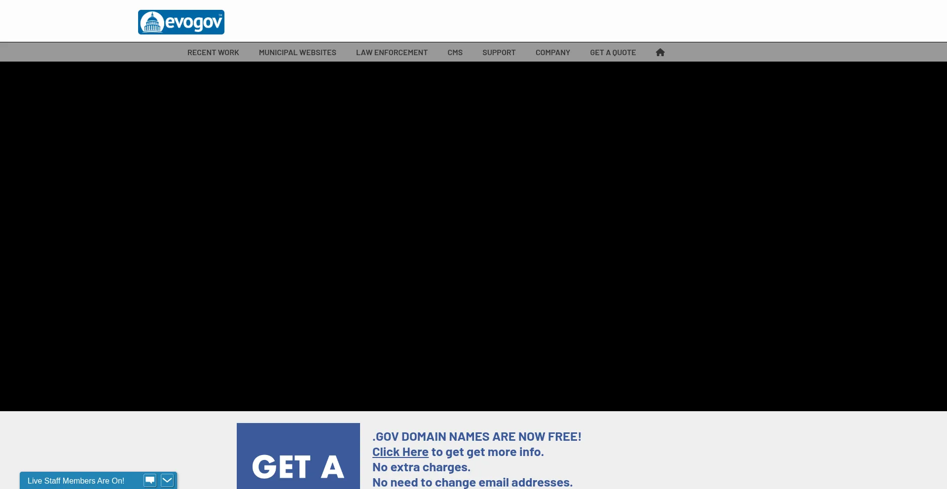 Website screenshot of Evogov.com