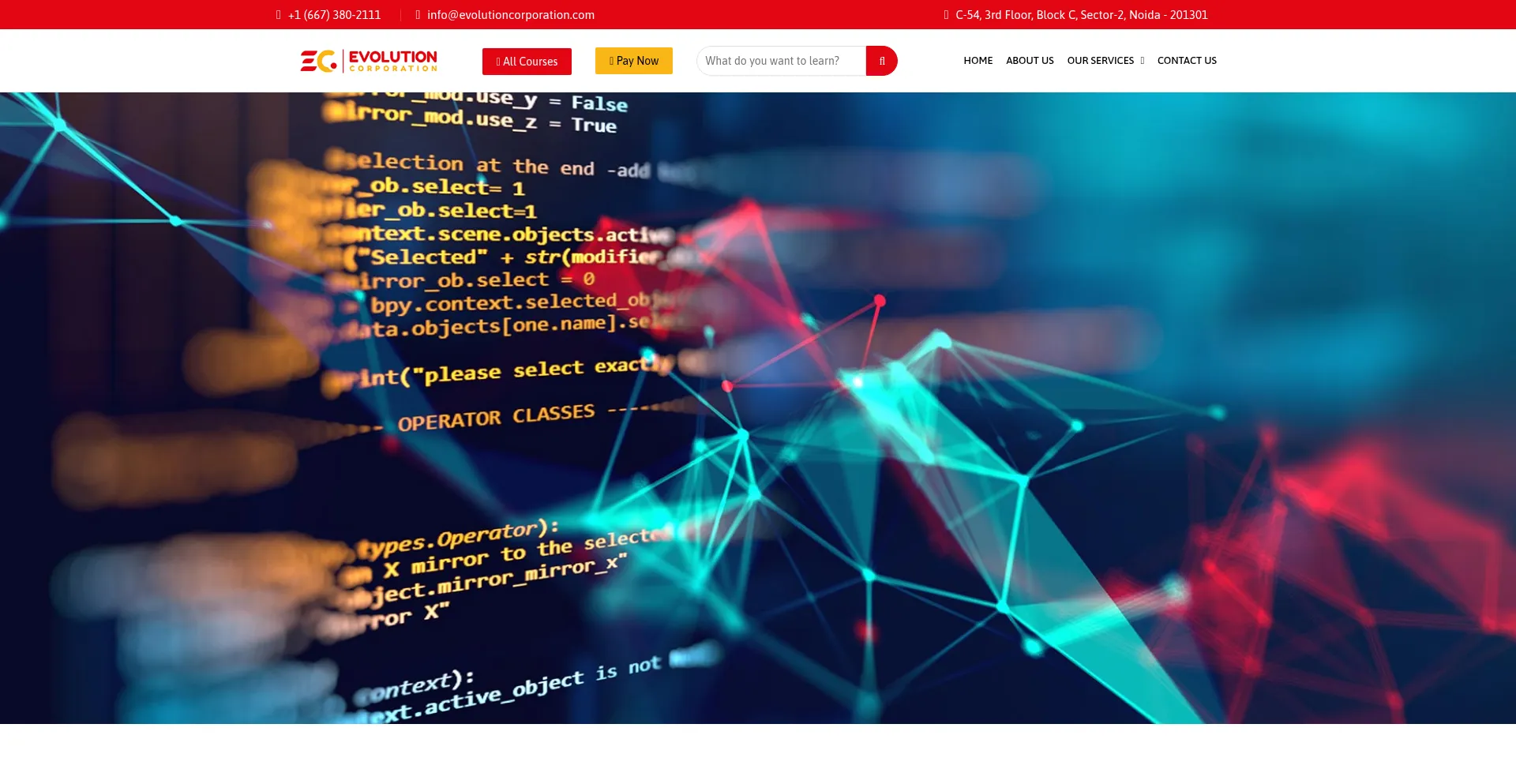 Website screenshot of Evolutionscorporation.com