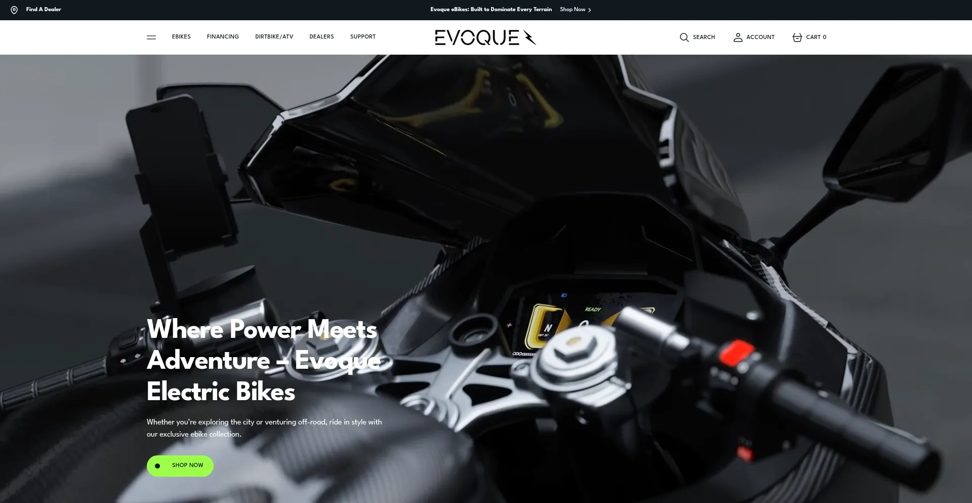 Website screenshot of Evoqueca.com