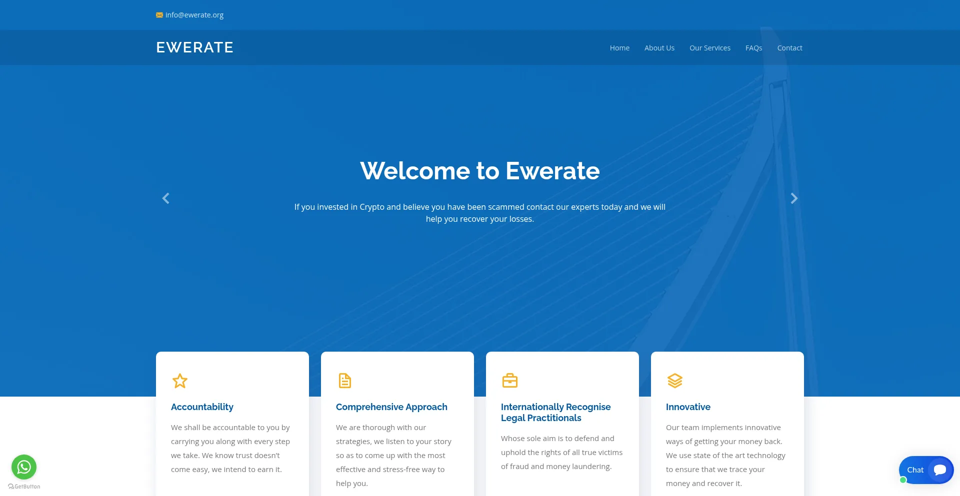 Website screenshot of Ewerate.org