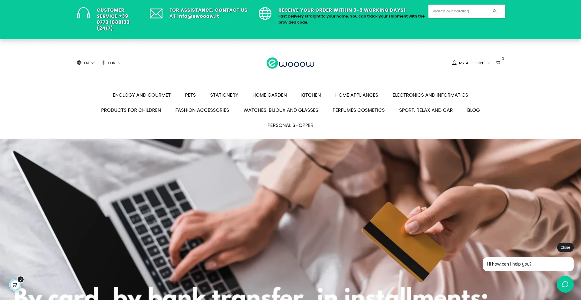 Website screenshot of Ewooow.com