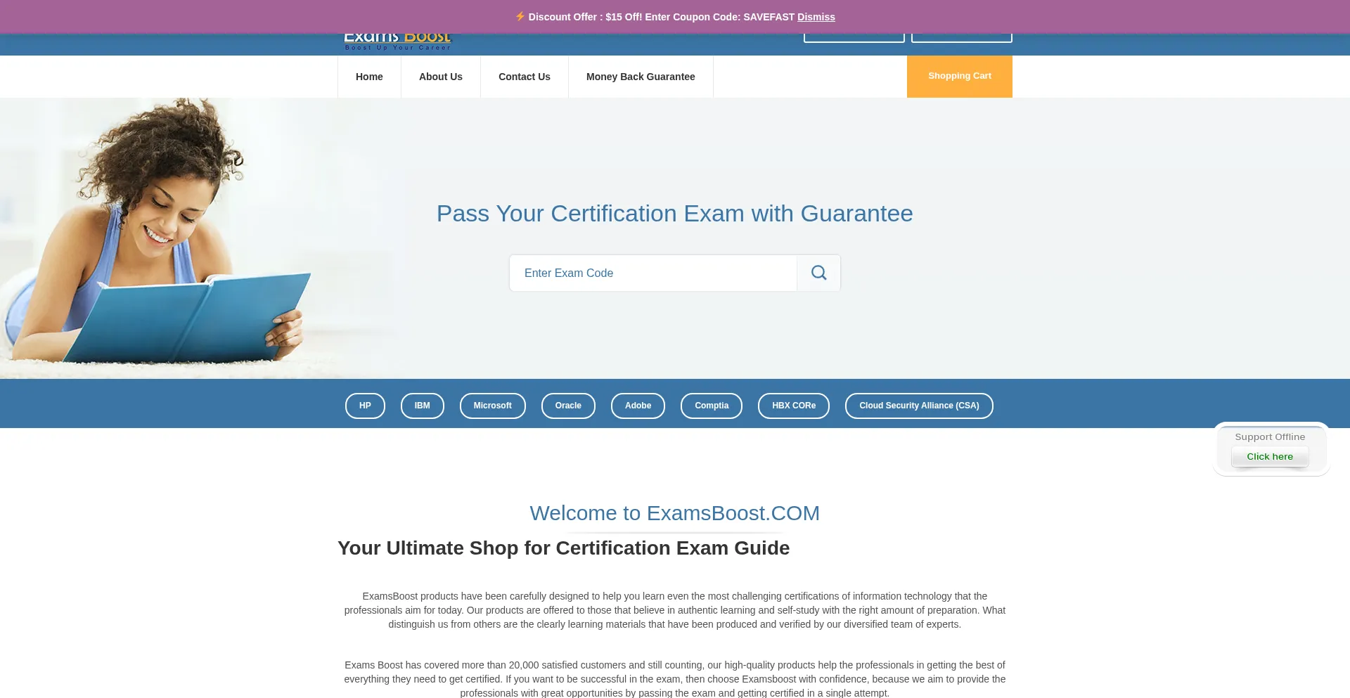 Examsboost.com Screenshot