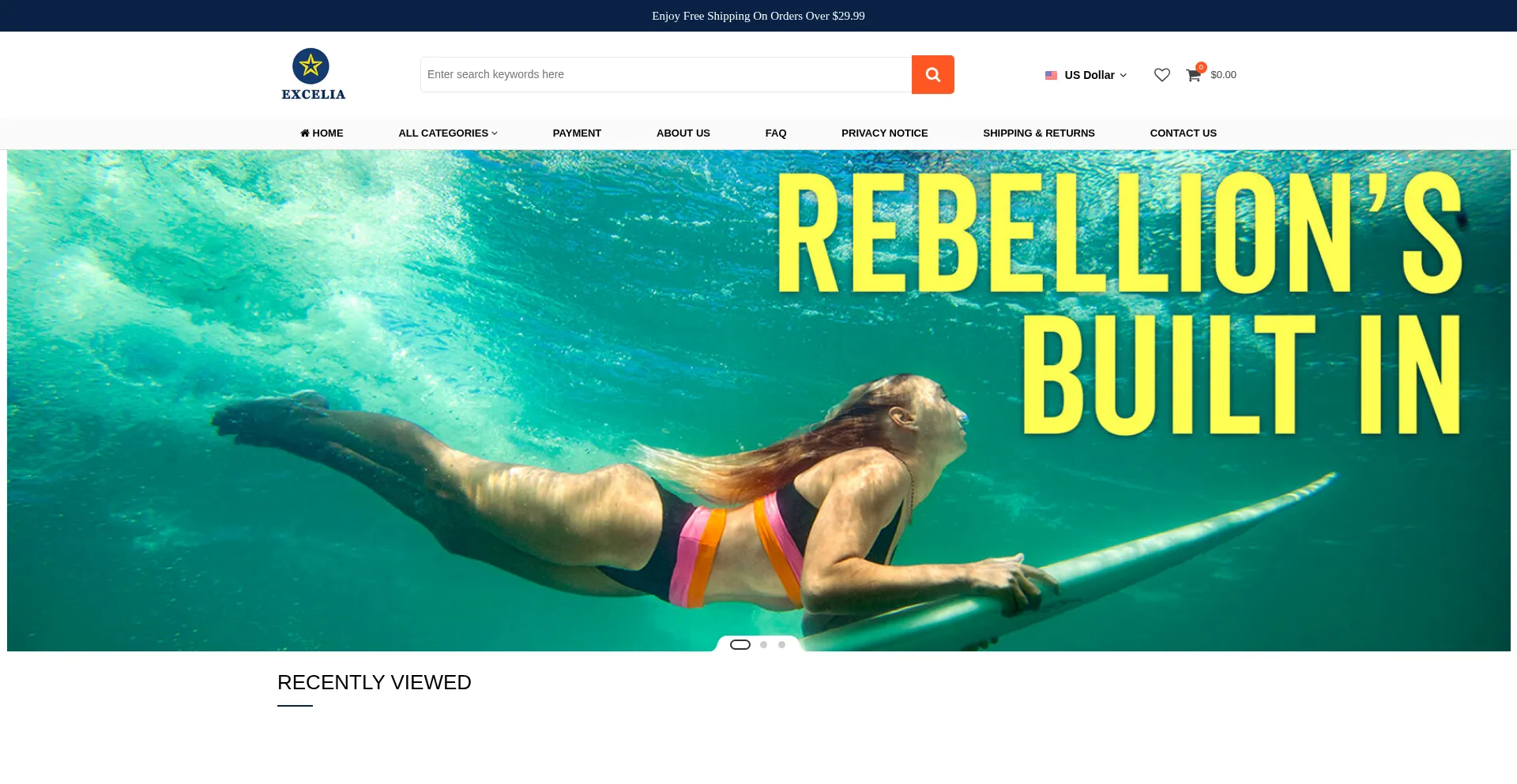 Website screenshot of Excelia.net