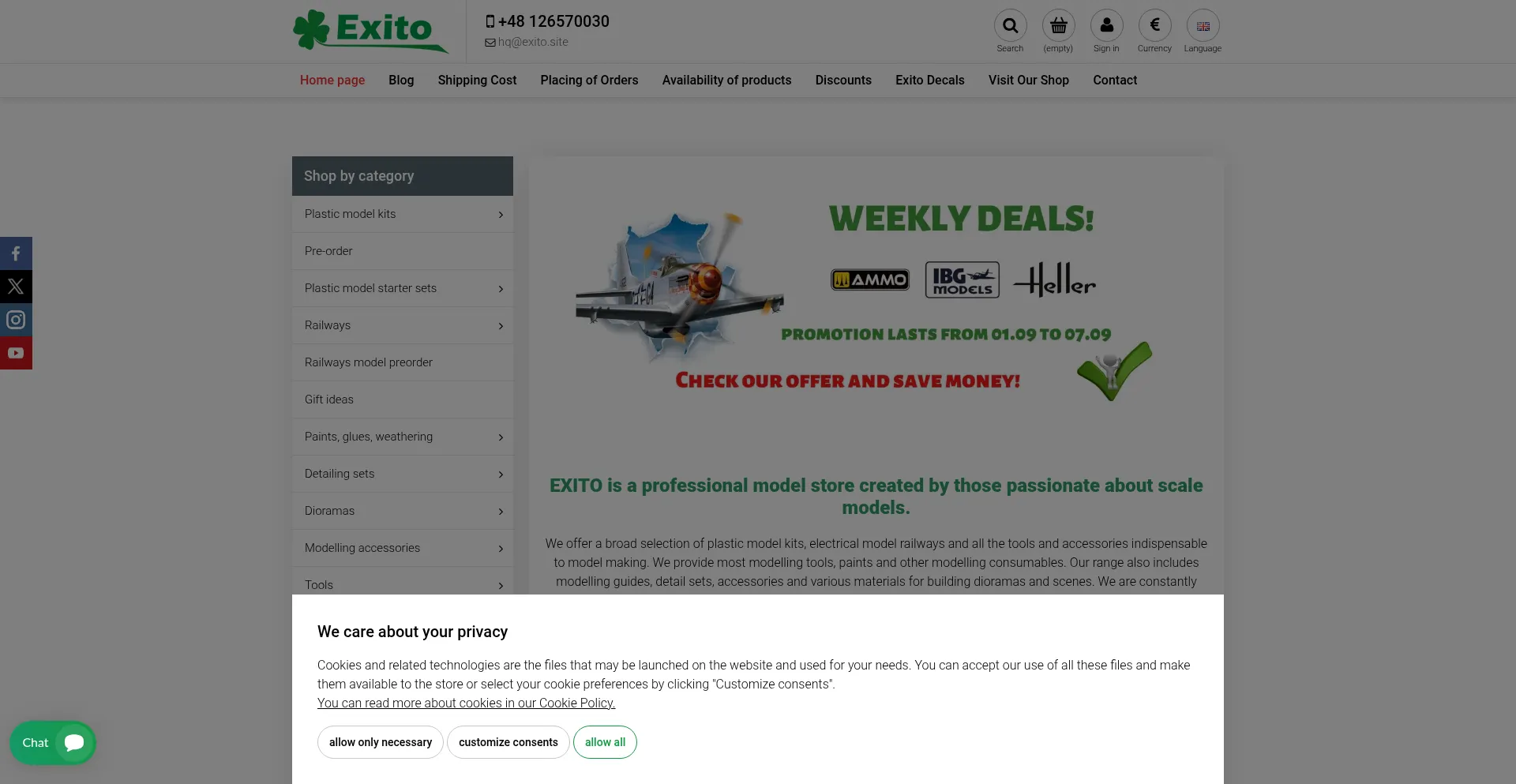 Website screenshot of Exito.site