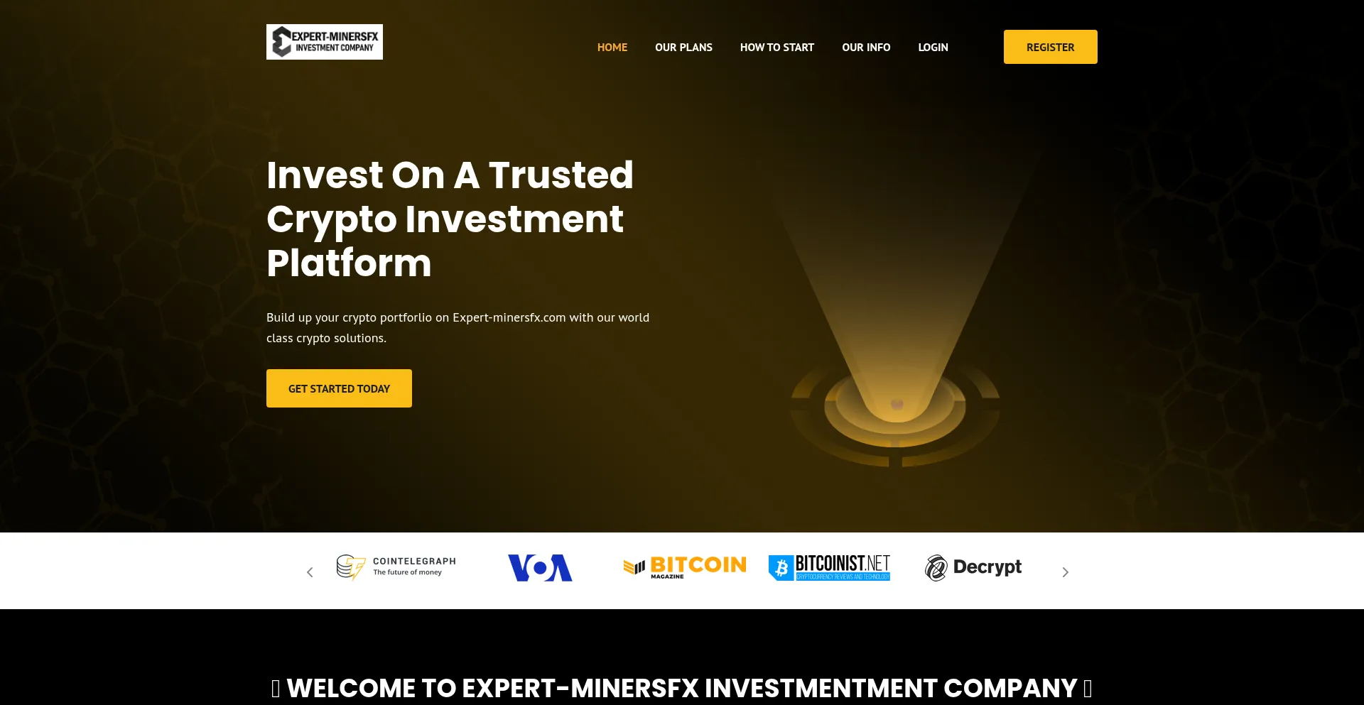Website screenshot of Expert-minersfx.com