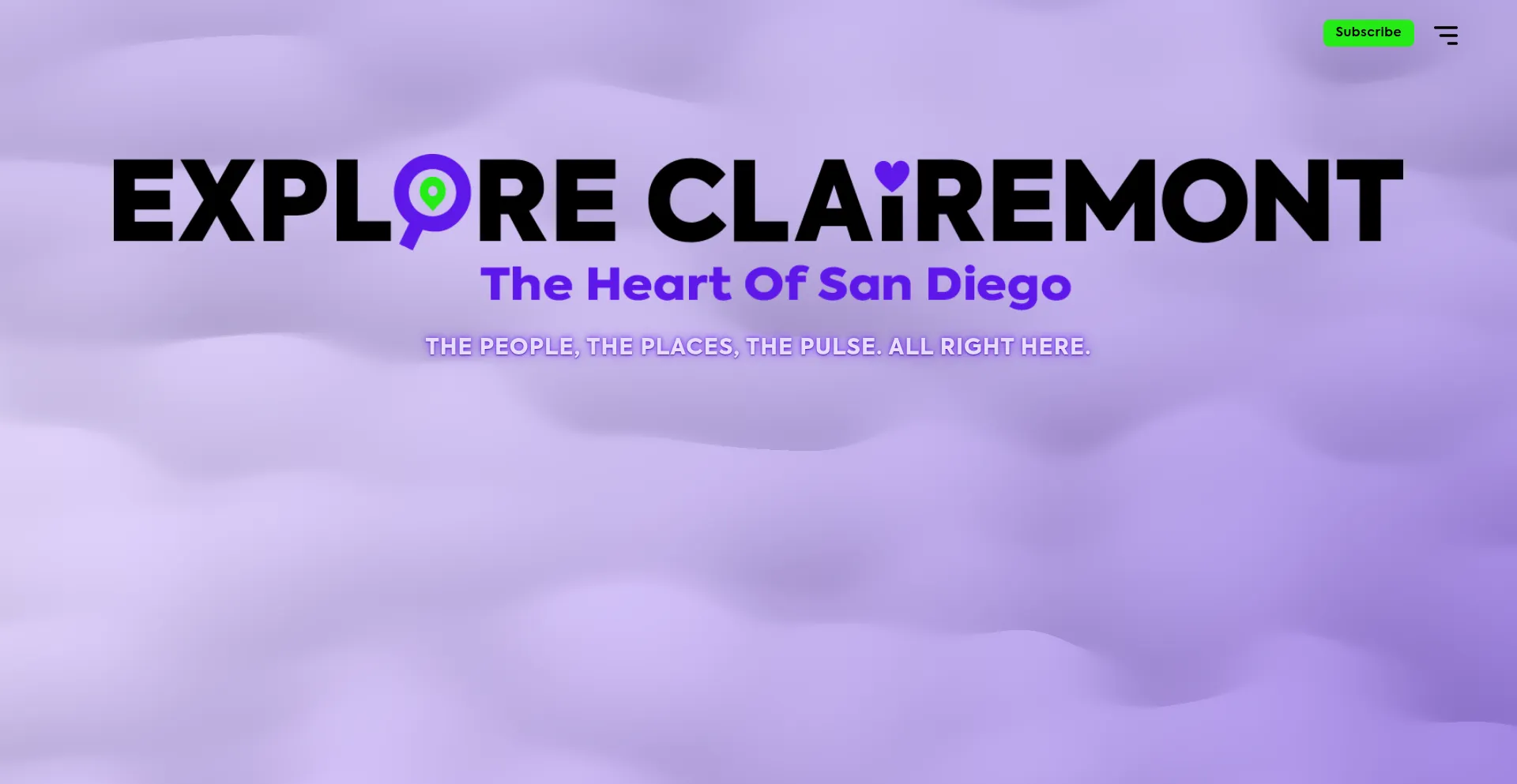 Website screenshot of Exploreclairemont.com