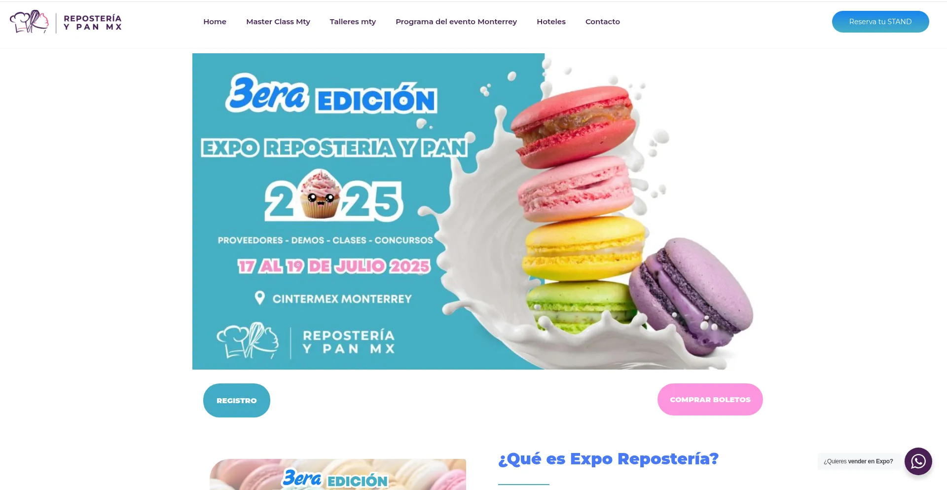 Website screenshot of Exporeposteria.mx