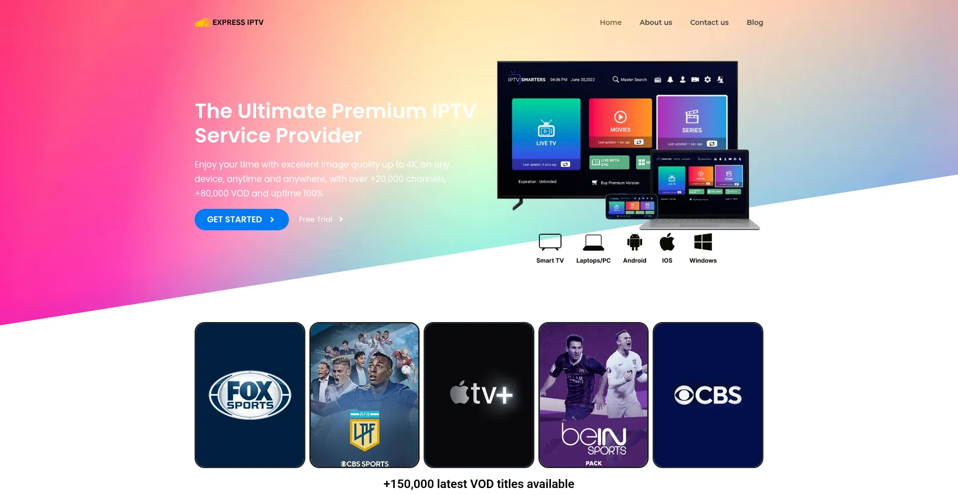 Website screenshot of Express-iptv.com