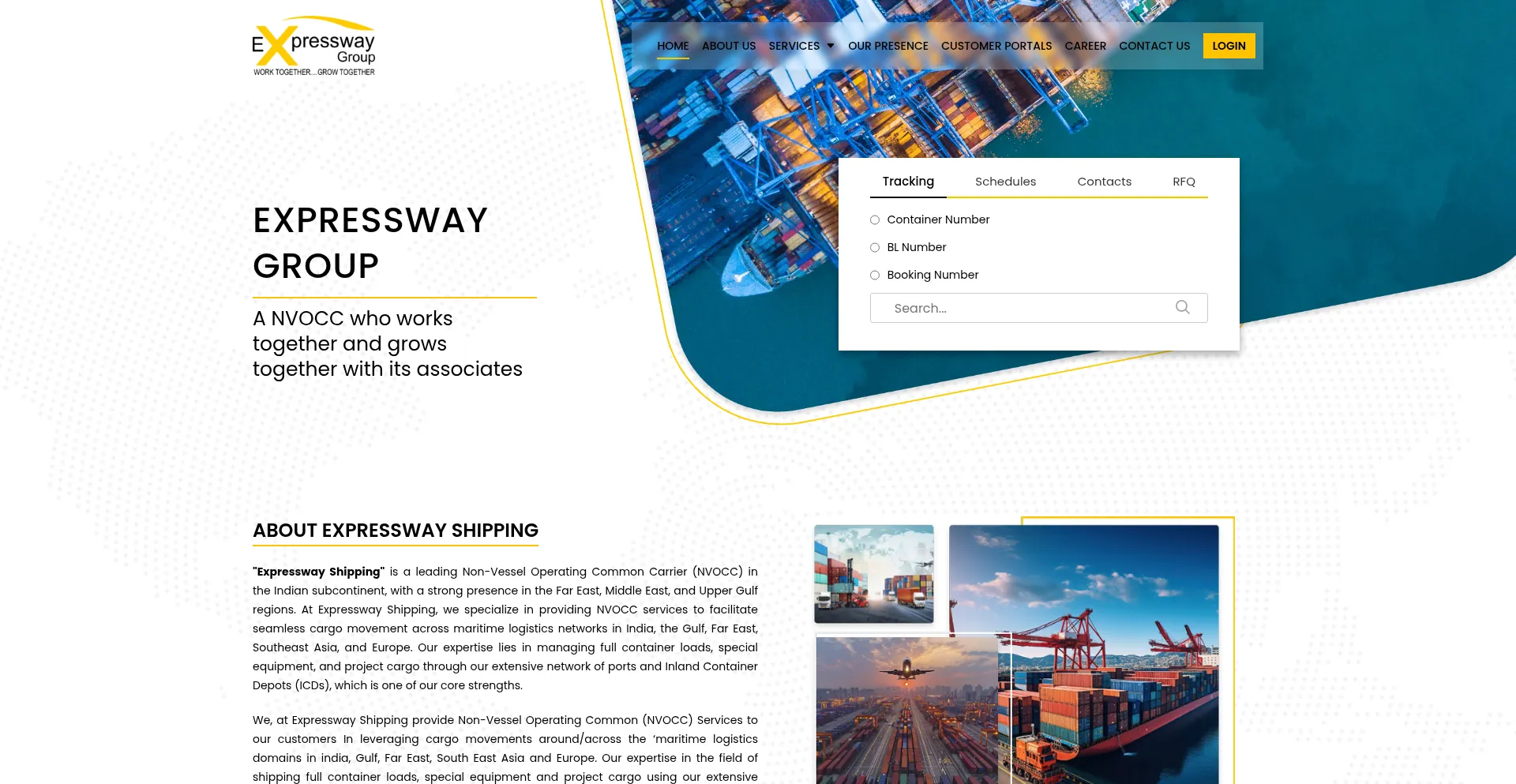 Website screenshot of Expresswayshipping.com