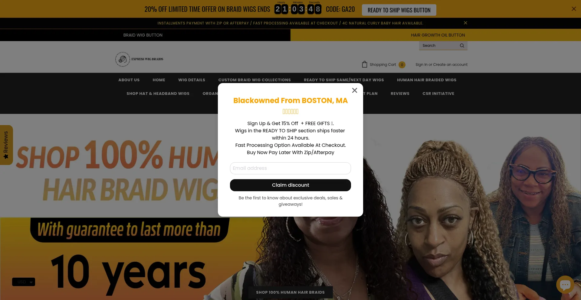 Expresswigbraids.com Screenshot