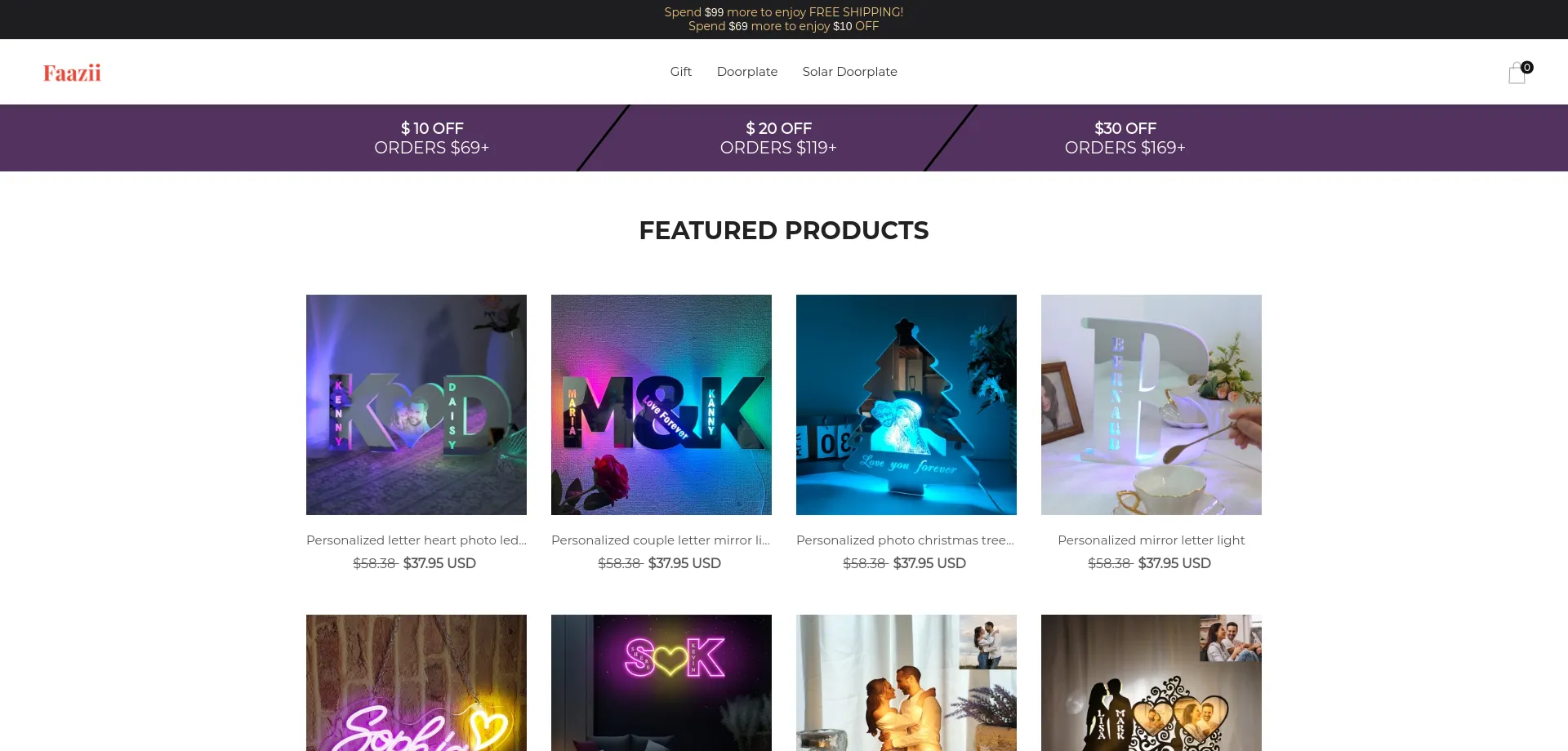 Website screenshot of Faazii.com