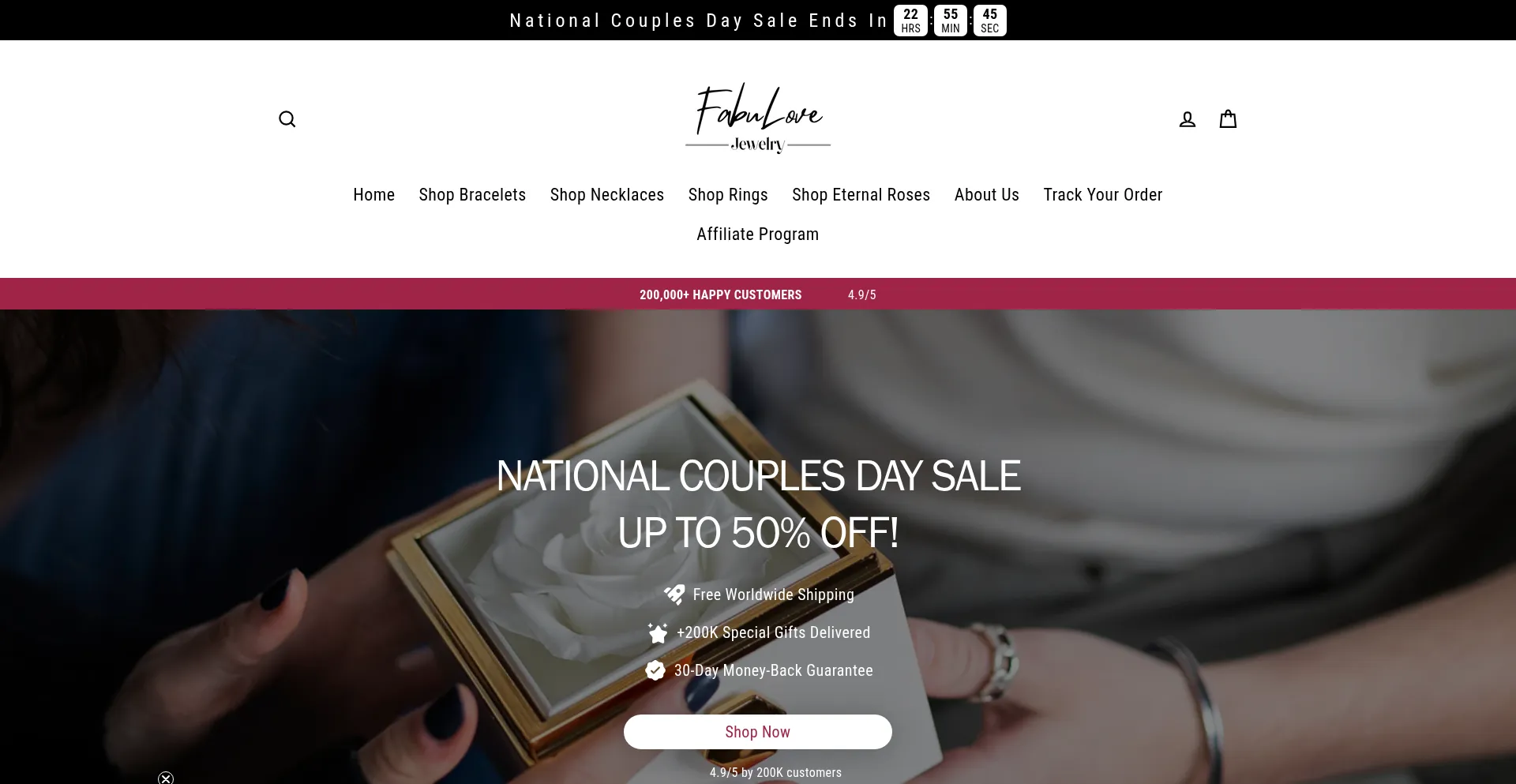 Website screenshot of Fabulove.com