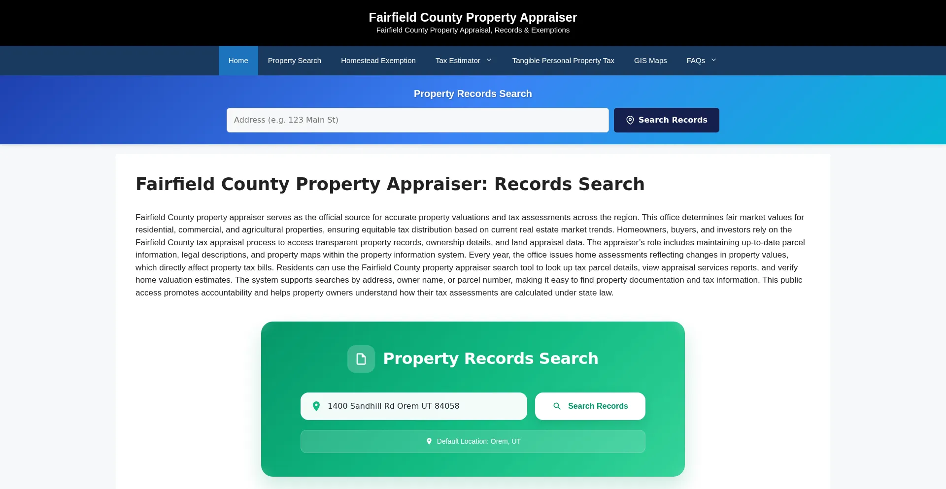 Fairfieldcountypropertyappraiser.org
