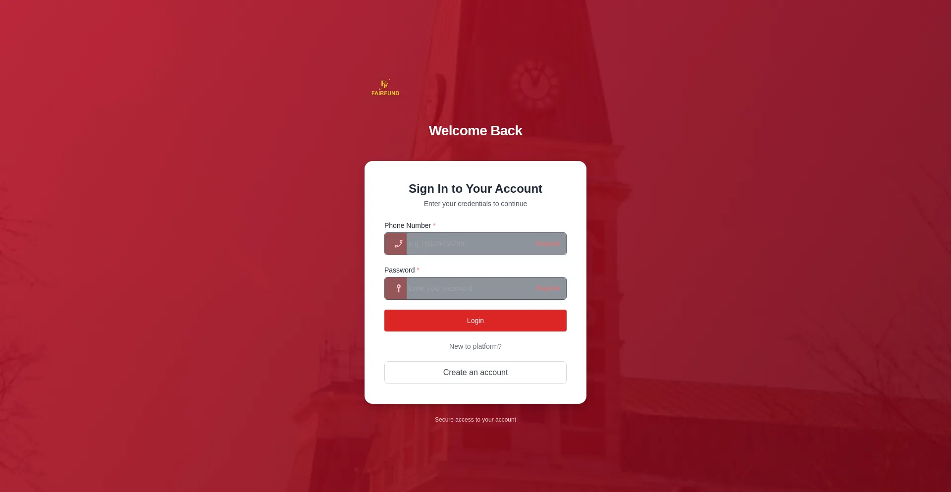 Website screenshot of Fairfund-ng.com