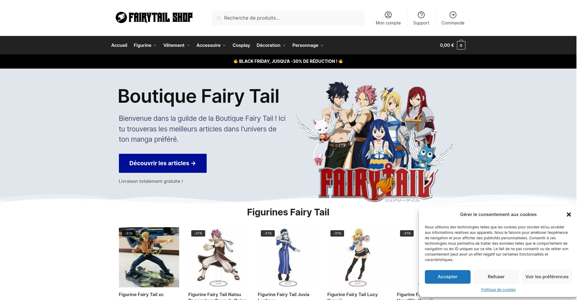 Website screenshot of Fairytail-shop.com