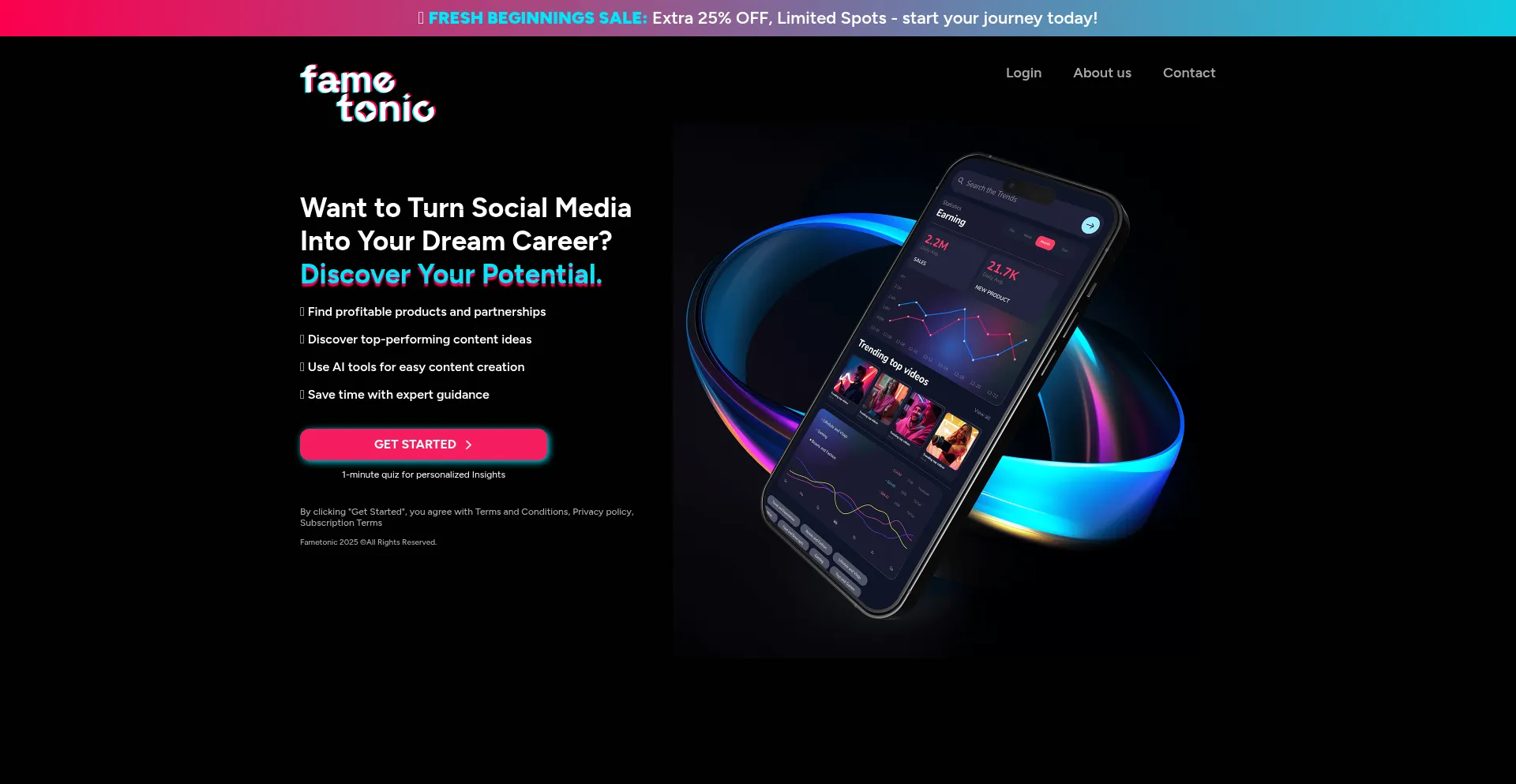 Fametonic.com Screenshot